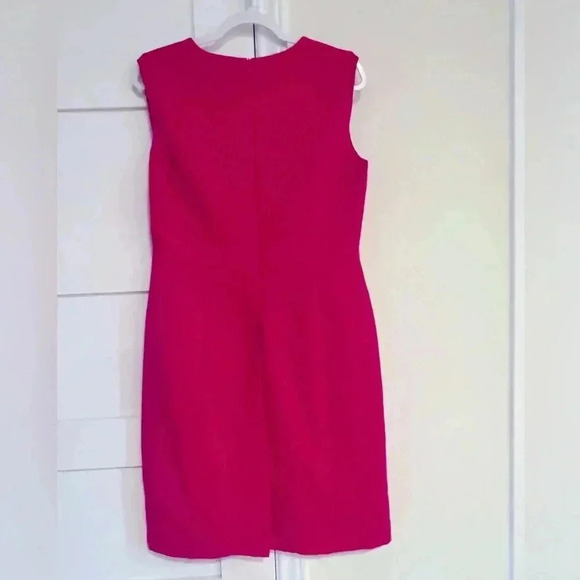 Tahari ASL Hot Pink A Line Knee Length Dress with Gold Details Size 10 worn once - Picture 5 of 5